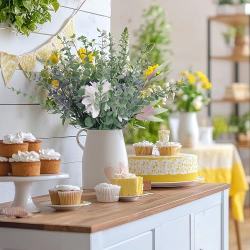 CEWOR 24pcs Eucalyptus Stems Artificial Eucalyptus Leaves Fake Greenery Branches Fake Flowers for Wedding Centerpiece Spring Easter Farmhouse Home Decoration - Image 6