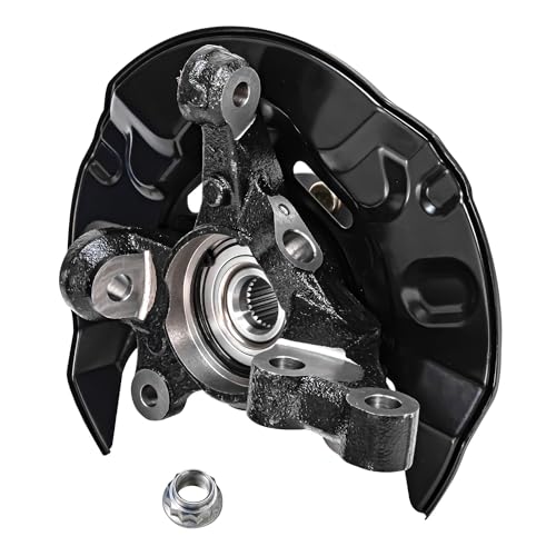 Image of Detroit Axle - Front Left Steering Knuckle for Toyota 03-08 Matrix, Driver Side Steering Knuckle & Wheel Bearing Hub Assembly 2003 2004 2005 2006 2007 2008 Replacement