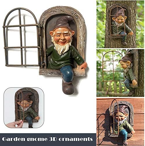 woyada whimsical garden ornaments & decoration - Leave The Window Gnome, Mini Gnome Tree Sculpture Garden Decoration, Ornament for indoor & Outdoor (1pc)