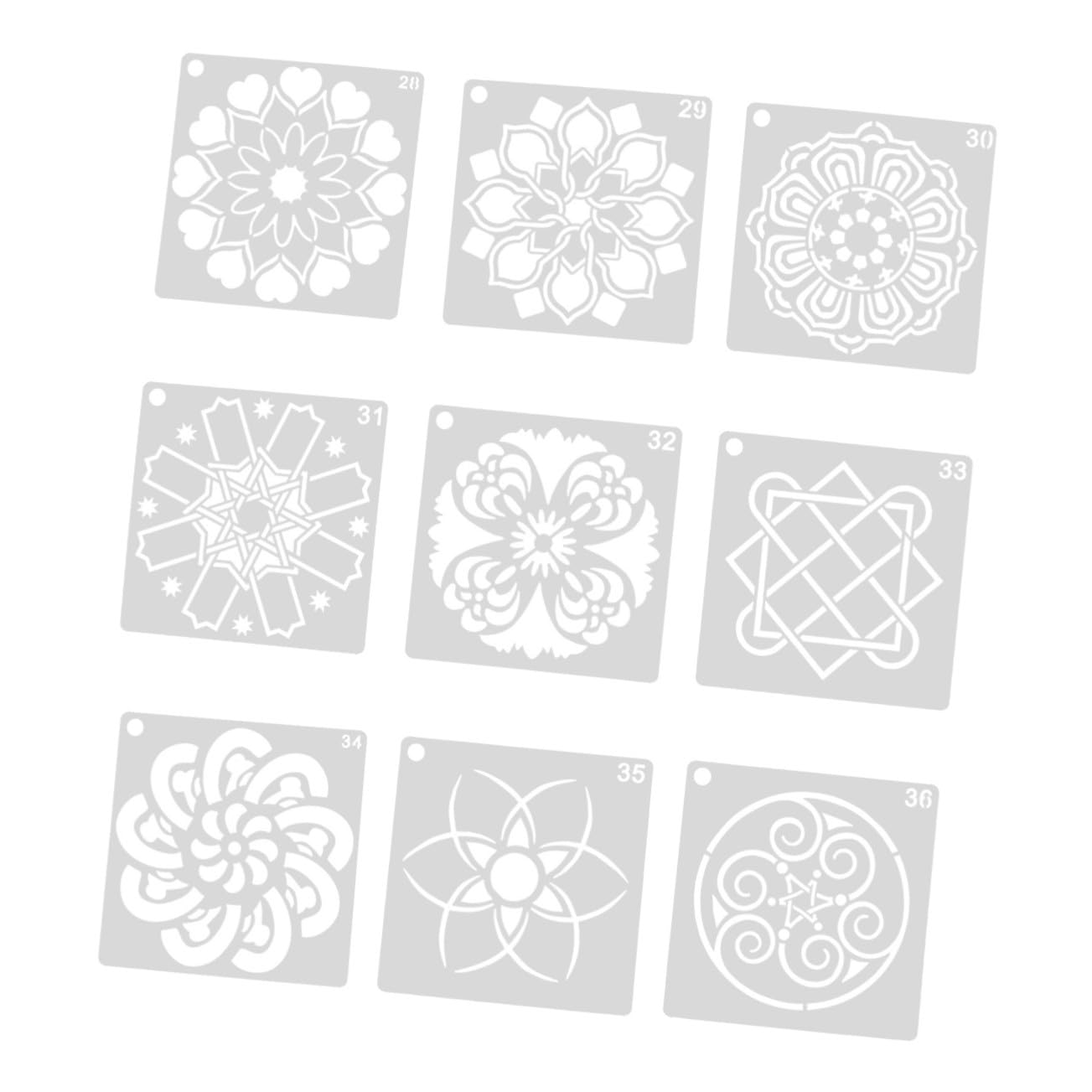 Operitacx 108stücke Mandala Schablonen Kreative Malvorlagen Für Wandgestaltung Möbel Und Mehr Hochtemperaturbeständig Wiederverwendbar Flexibel Und