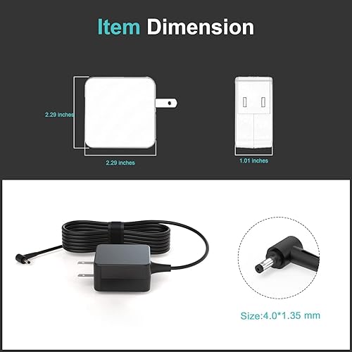Miniatura 2 de Cargador de CA con certificación UL para Asus Vivobook L203MA L203M L203 L203MA-DS04 ultrafino de 11.6 pulgadas portátil portátil portátil 7.5 pies
