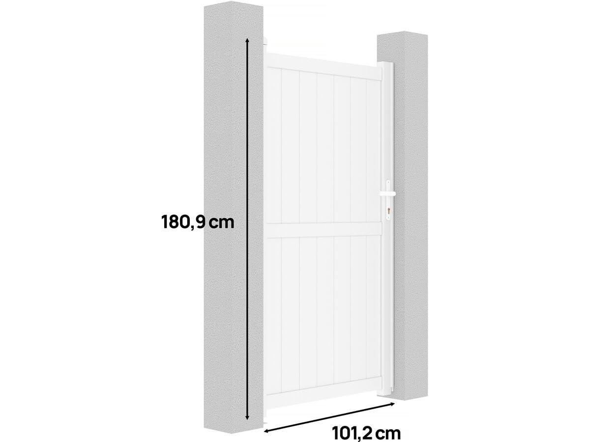Habitat et Jardin Gartentor aus Aluminium Lola - 101,2 x 180,9 cm - Weiß