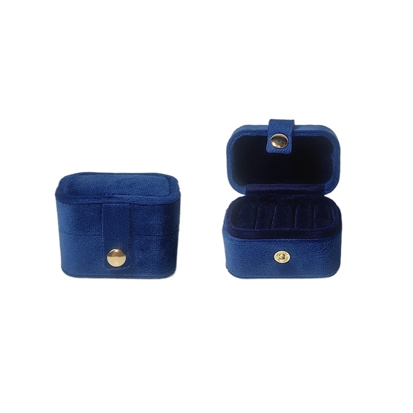 ESTDKMNOS Portable Jewellery Case， Jewelry Organizer Mini Flip- Velvet Portable Snap Closure Multicolor(Blue)