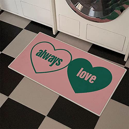 Tapis de bain antidérapant rose vert 50x100 cm grand format sécurisé