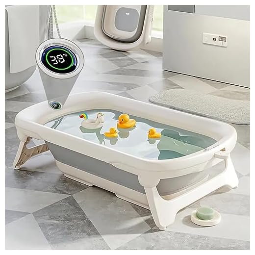 R For Rabbit Smart Baby Bath Tub Bubble Double Smart Water Temperature Indicator Screen Foldable Baby Bath Tub for Kids of 0 to 3 Years Upto 20 Kgs Weight Capacity (Grey White)