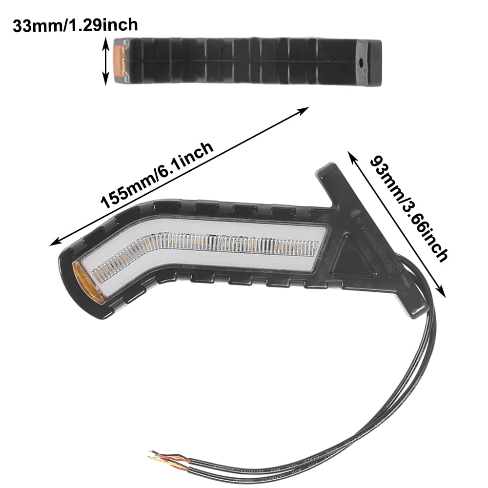 MASO - Luz de plantilla LED impermeable para remolque, luz lateral de gálibo LED, compatible con furgonetas, furgonetas y remolques de 12 V-24 V