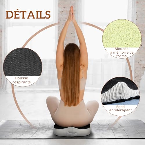 Coussin chaise bureau ergonomique et universel pour soulagement coccyx et sciatique