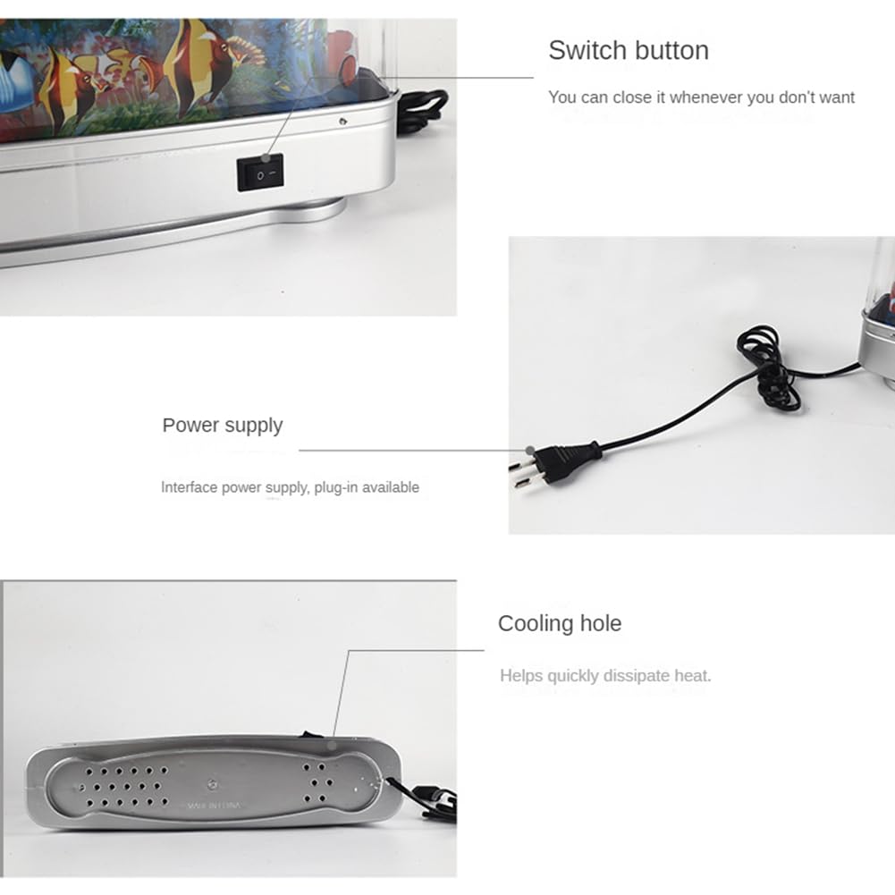 Jevina Led-Aquarium-Lampe, Nachtlicht, Dynamischer Virtueller Ozean, Künstliche Tropische Landschaft, Niedliche Raumdekoration, EU-Stecker
