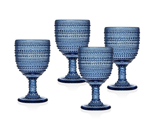 212 Main Lumina Goblet Glass, Blue - Set of 4