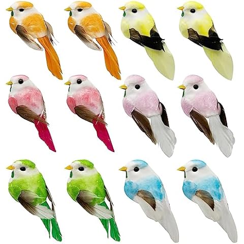 LWINGFLYER 12pcs Colorful Foam Birds Cover