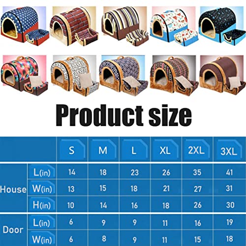 Image of Dog Bed,2 Ways to Use,Indoor Pet House with Fluffy Mat,Removable and Washable Cover,Splash-Proof House and Non-Slip Bottom,for Extra Large Dogs(3XL Grey Faux Leather)