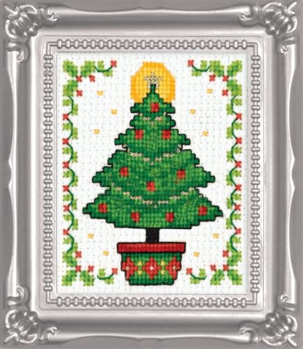 Tobin Christmas Tree Ornament Counted Cross Stitch Kit, 2-Inch x 3-Inch