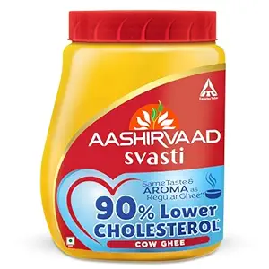 Aashirvaad Svasti 90% Lower Cholesterol Ghee | Cow Ghee with Rich Aroma | Helps Manage Cholesterol - 500ml