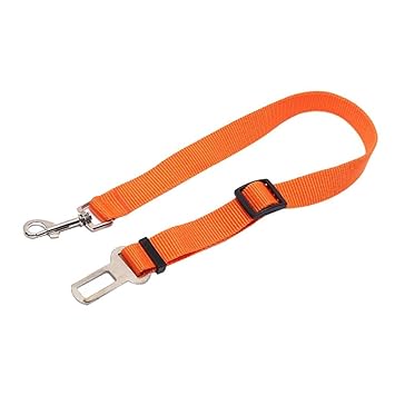 CALANDIS Adjustable Pet Cat Dog Car Seat Belt Nylon Leash for Pet Dog Cat Orange