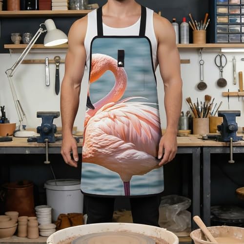 Delantal de trabajo ajustable unisex con bolsillos miniatura 4