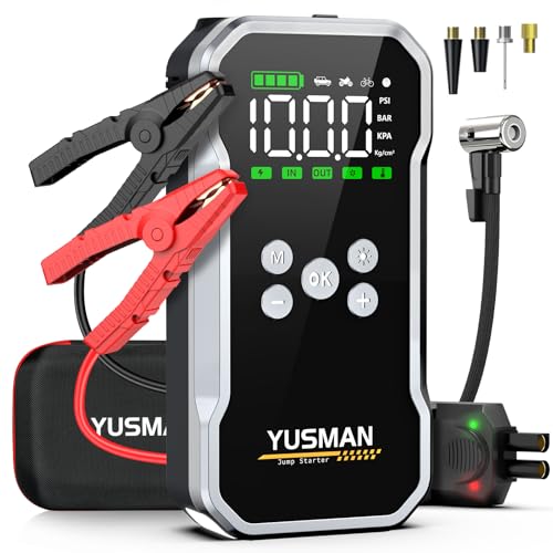 Jump Starter with Air Compressor, 8000A 160PSI Jump Starter Pack (10.0 Gas/7.0L Diesel), 12V Car...