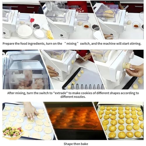 Presse à biscuits électrique 180 W automatique avec 8 buses remplaçables pour décoration de gâteaux et fournitures de pâtisserie