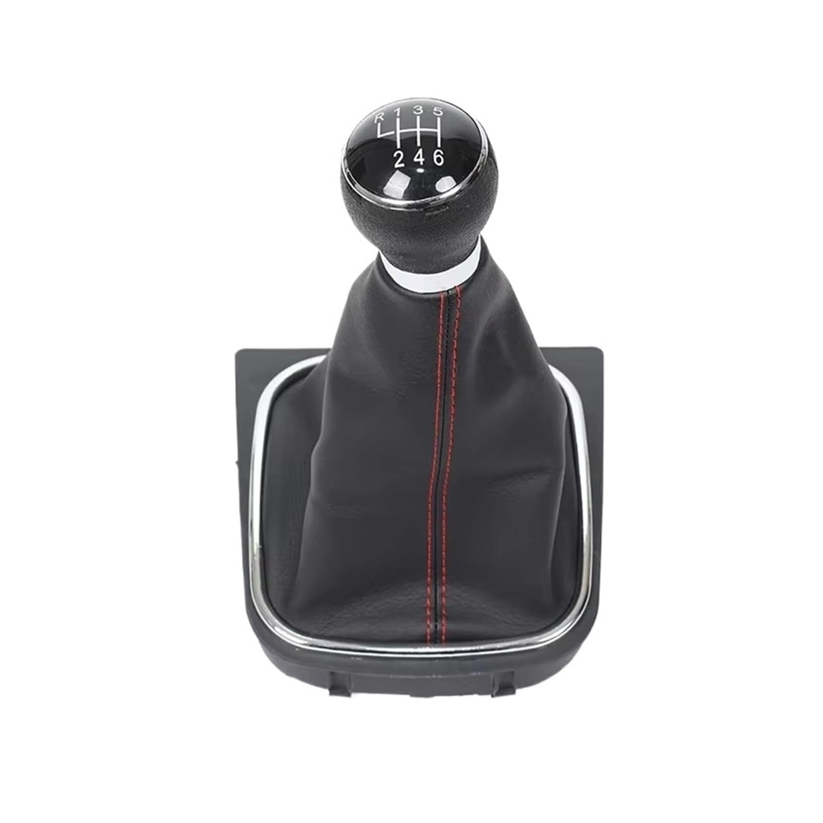 SRVSQTPTVK Car Shift Knob Manual 5/6 Speed Gear Shift Knob PU Boot for VW for Golf 5 MK5 for 6 MK6 for Jetta Rabbit(6 Speed Red Line)