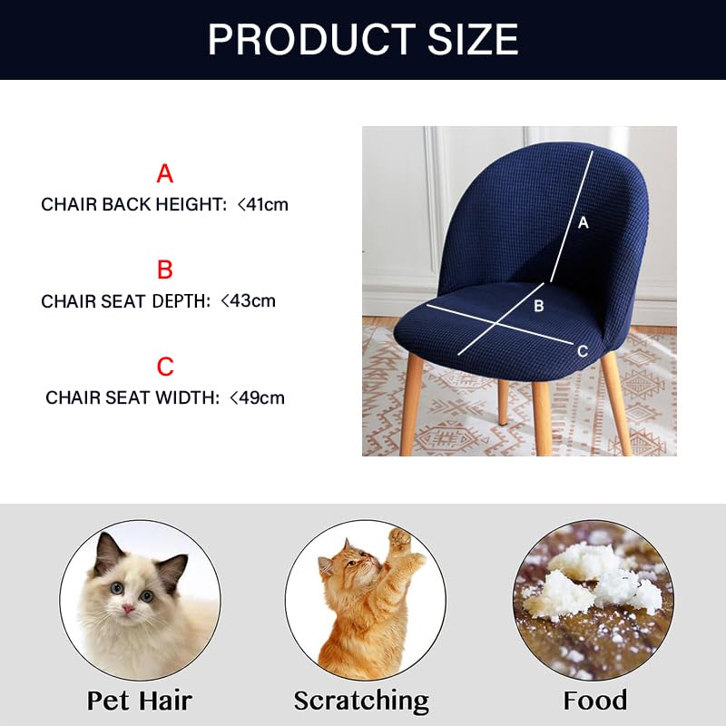 Funda para Silla de Comedor con Respaldo Curvo Funda para Silla Redonda A Cuadros Funda Protectora para Silla de Comedor Redonda para Comedor Sala de Estar Hotel Verde 6 Piezas