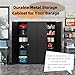 Oasecrilio Garage Storage Cabinet with 2 Lockable Doors, Adjustable Shelves Metal Storage Cabinet, Kitchen Pantry Storage Cabinet, Heavy-Duty Steel Cabinet for Home, 71'H, Black