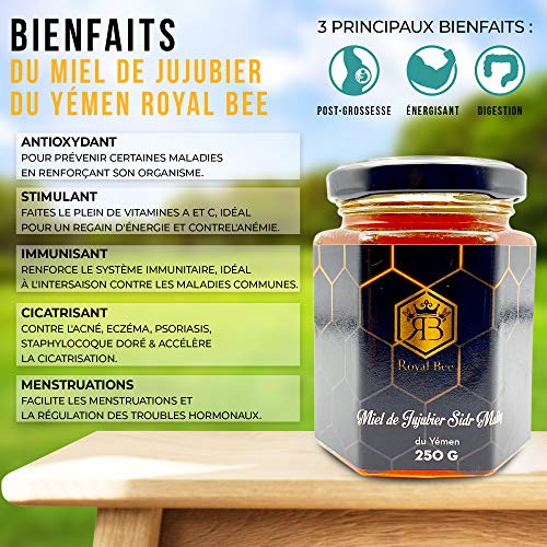 Jujube sidr honing uit Jemen Maliky pure Rauwe Sidr Honing Royal 250g Natuurlijk - Geeft energie - 1 houten lepel… - Image 4