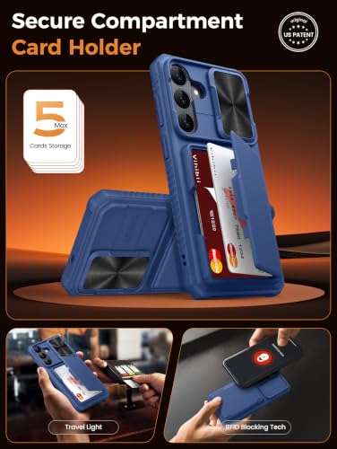 Image of Vihibii for Samsung Galaxy S26 FE Case Wallet, Card Holder (4 Cards), Blue