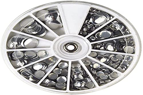Colore: argento Rayher 38642606 - Rivetti Hotfix, Dimensioni 3-10 mm, Confezione da 560 Pezzi