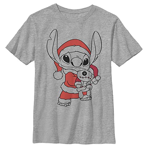 Disney Lilo Stitch Holiday Fill Boy's Heather Crew Tee