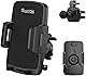 Quntis Handyhalter fürs Auto Lüftung, Platz für Lade- & AUX-Kabel, 360° Drehbar Universal KFZ Auto Handyhalterung Kompatibel mit iPhone Samsung Huawei HTC LG Sony Xiaomi (Schwarz)