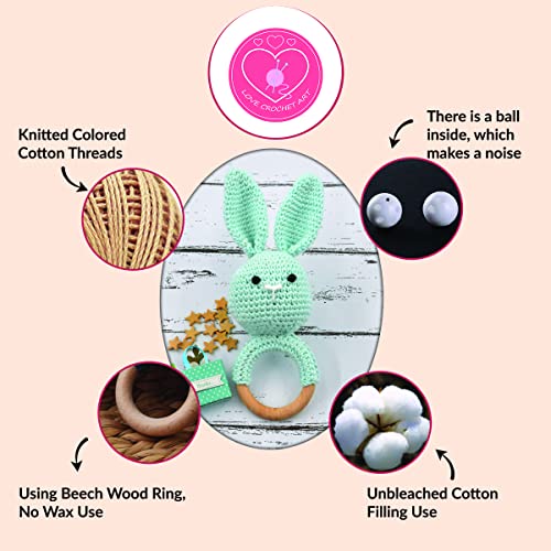 Image of Love Crochet Art Cloth Rattle Soft Toy for Infant Kids & Babies (0+ Years)