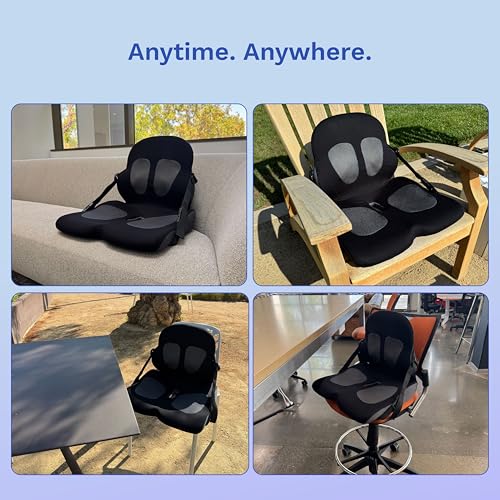 Lumbar Support Pillow for Office Chair | Adjustable, Doctor-Developed Memory Foam Back Seat Cushion | Ergonomic Pressure Relief & Enhanced Blood Flow (New & Improved)