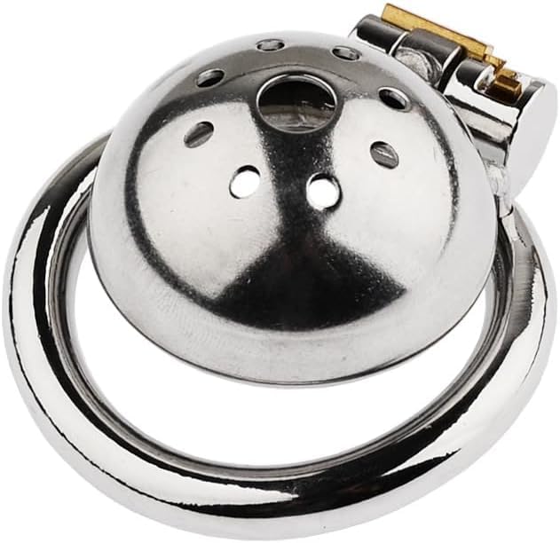 Inverted Chastity Cage SM Sex Toys Steel Stainless Flat Chastity Cage Male Cage Chastity Device Chastity Lock Beginner Cage to Prevent Erection Bondage for Men(50mm)