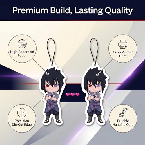 Image of PumpCar 2 pieces Uchiha Sasuke double-sided hanging Japanese anime vanilla car air freshener Cool anime hanging air fresheners for rearview mirror Car Interior Accessories Household gifts