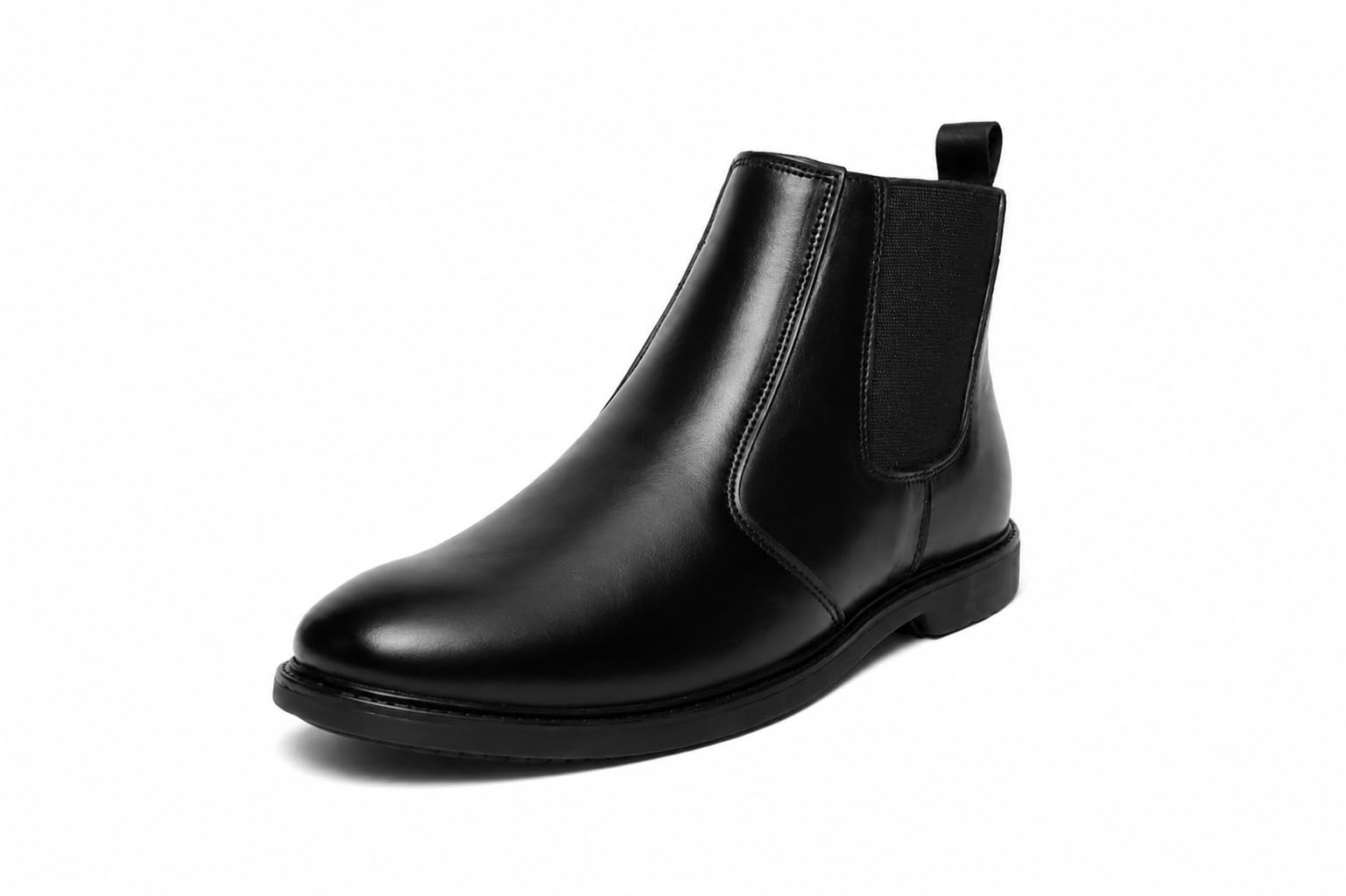 Genuine Leather Black Chelsea Boots for Men | High Ankle Boots, Soft Cushioned Insole, Slip-Resistance & Shock Absorption PU Sole-picture-27