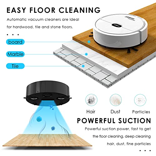 Xsmner Robot Vacuum Cleaner, Automatic Vacuum Cleaner Robot, Mini Robot Vacuum Good For Pet Hair, Hardwood Floors(Not For Carpet), Super-Thin, Robot Vacuum And Mop Combo Suitable For Small Houses #TOP3