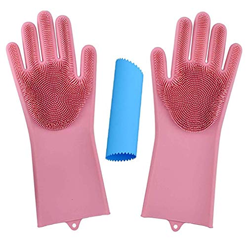 Preisvergleich Produktbild duquanxinquan Silikon Handschuhe Reinigen Spülhandschuhe Waschhandschuhe Autowäsche Haushaltsreinigung Wiederverwendbare Hitzebeständig für die Haushalt, Abwasch, das Auto Waschen Mit Knoblauchschäler