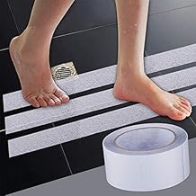 KBZONE 50Mm X 5 Meter Transperant Anti Skid Anti Slip Grip Tape For Stairs Waterproof Adhesive Caution Tape For Slippery Floors Staircase Ramps Indoor Carpet Outdoor Use Keeps You Safe, White