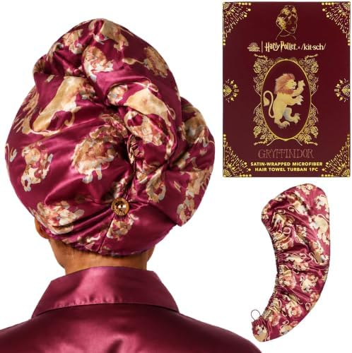 Kitsch x Harry Potter Microfiber Hair Towel Wrap for Women - Gryffindor