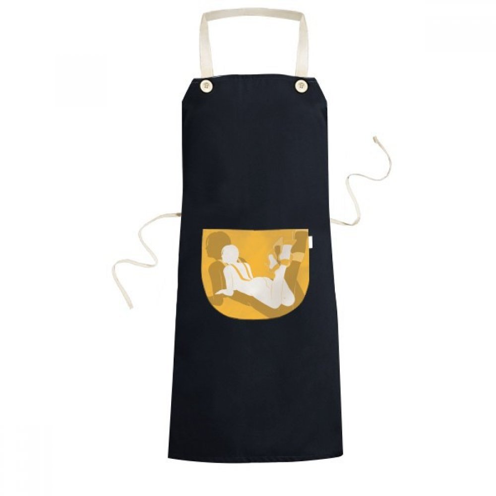 Tablier de cuisine réglable noir anti-taches pour protéger vos vêtements avec style