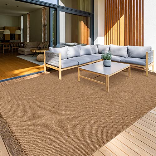 Fixseed Outdoor Patio Rug 8X10 Cotton Area Rug Braided Runner Rug With Tassels Machine Washable Rug Boho Moroccan Rug Hand Woven Farmhouse Area Rugs For Living Room Bedroom Dining Room Patio Carpets #TOP2