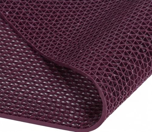 Image of TIB Anti Skid & Multipurpose PVC Rubber Mat for Floor, Swimming Pool Mat, Shower Mat, Carpet, Rainmat, Bathroom Mat, Waterproof Entrance Doormat, 2X2 Feet Wine