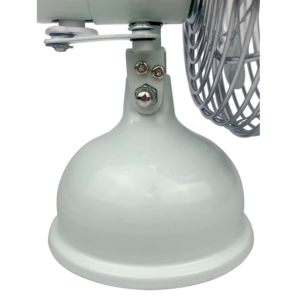 Good Housekeeping Ventilador de mesa de noche USB de 5 pulgadas totalmente metálico (92524) con oscilación (onda de brisa)