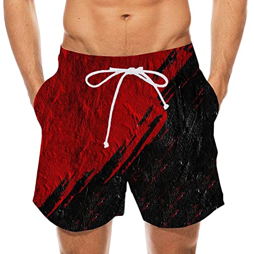 Muscularfit Men's Swim Trunks Summer Elastic Waist Beach Short Bathing Suits Pockets Boho Print Swimming Trunks 5
