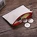 Bluecell 10pcs White Color Canvas Small Zipper Blank Coin Purses Pouches, DIY Craft Bags (White Bag Red Zipper)