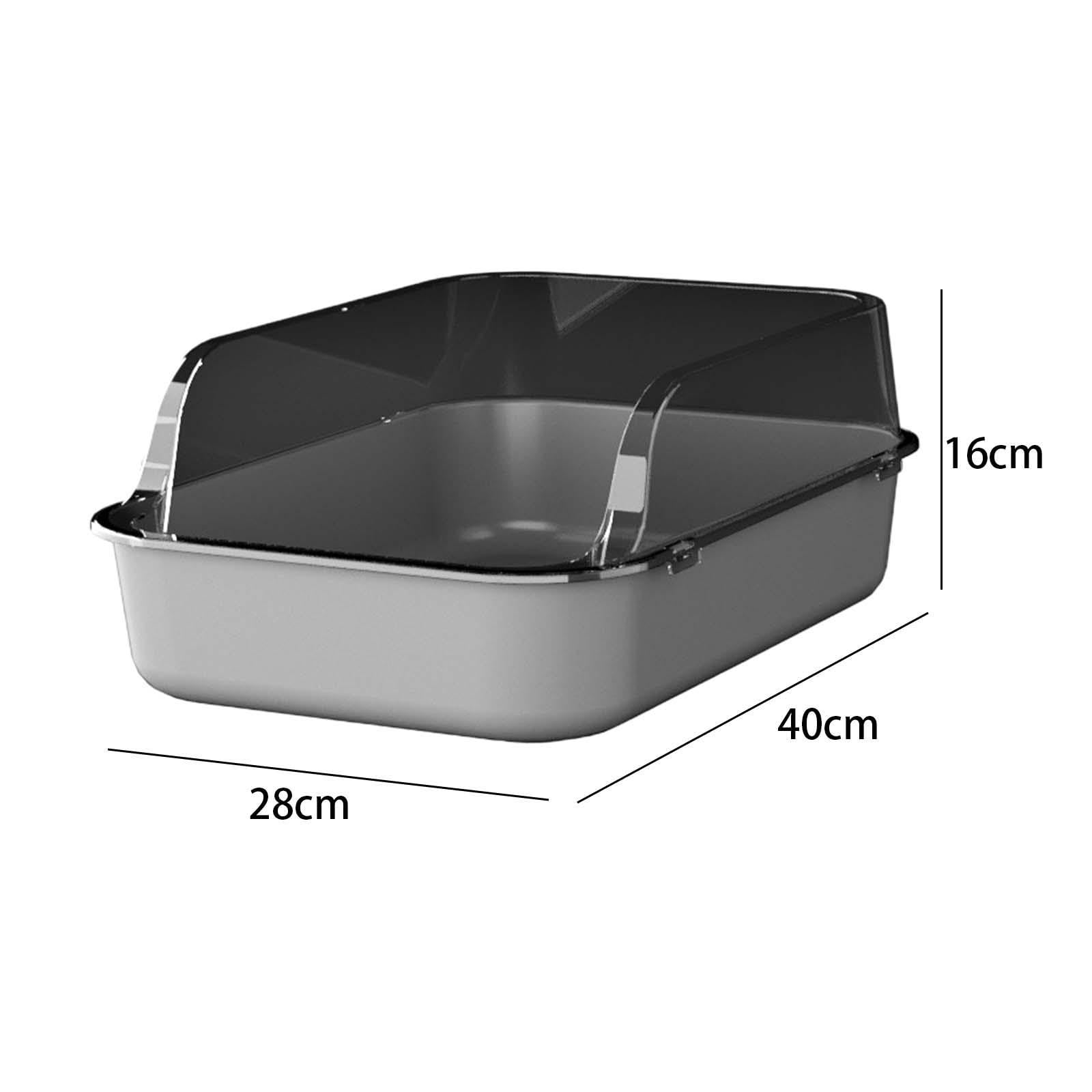 Generic Open Top Pet Litter Box for Small and Large Cats, Cat Toilet Bedpan Sifting Litter Tray, Cat Toilet Sand Box for Senior Cat, gray