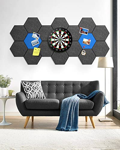 Image of Self-adhesive Sound Proof Panels Hexagon Wall Panels 12''X10''X0.4'', Sound Absorbing Panels High Density Acoustical Wall Panels Acoustical Treatments for Office,Reccording Room,Studio 12 Pack