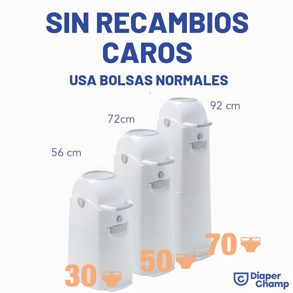 Asalvo 4011R - Contenedor de pañales, color blanco
