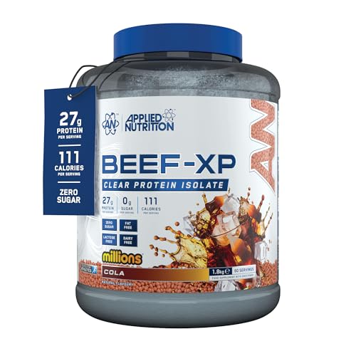 Applied Nutrition Beef XP - Clear Hydrolysed Protein Isolate Fruit Juice Style Dairy Free Beef Protein Powder Lactose Free Zero Sugar (1.8kg - 60 Servings Cola Millions)
