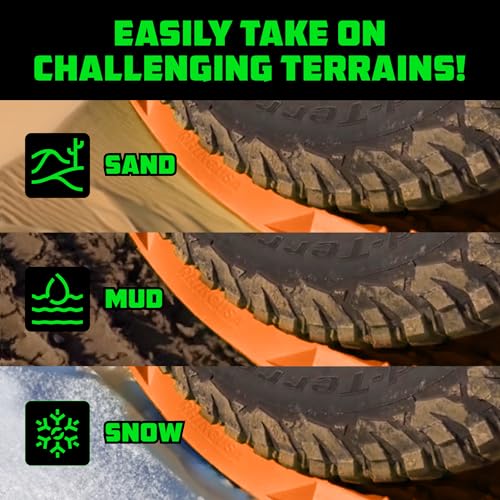 Image of Rhino USA Off-Road Traction Boards (2-Pack) - Sand, Mud & Snow (Orange)