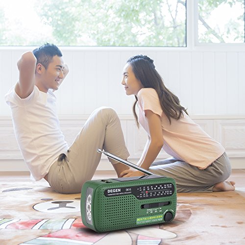 Andoer DEGEN DE13 Rádio FM FM MW SW Banco Mundial Receptor Lanterna Cranker Fonte de energia solar d